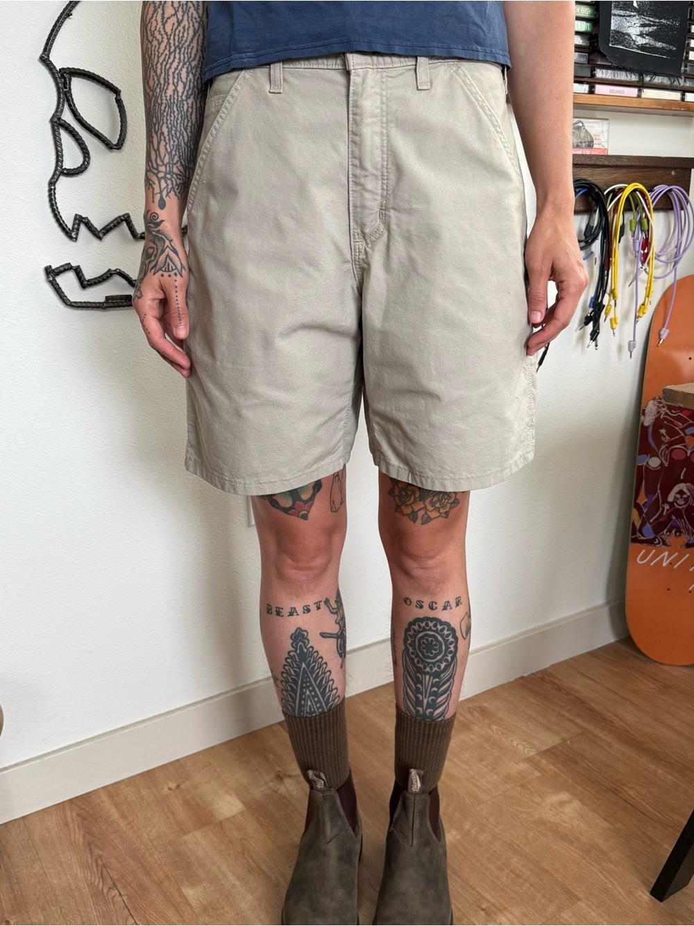 Vintage 2000s NOS Carhartt B144 Tan Workwear Carpenter Shorts ~ Size 30